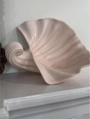 Vintage Fitz and Floyd Pink Shell Bowl, Dish, Nautical, Stamped
